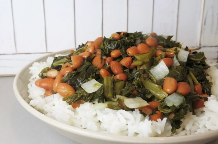 Collard greens and beans