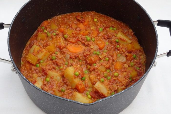 Corned stew cabbage cooker therecipecritic corn veggies cove goes