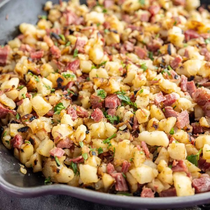 Spruced up canned corned beef hash