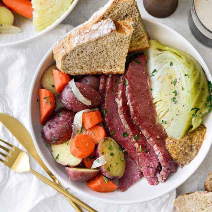 Irish boiled dinner corned beef