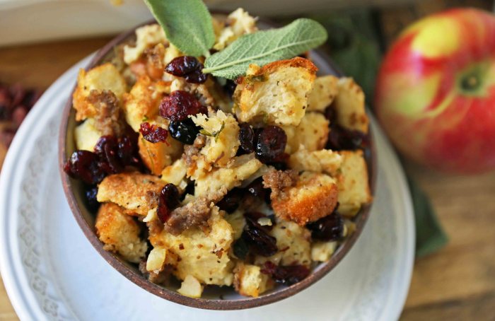 Awesome sausage apple and cranberry stuffing