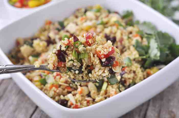 Cranberry and cilantro quinoa salad