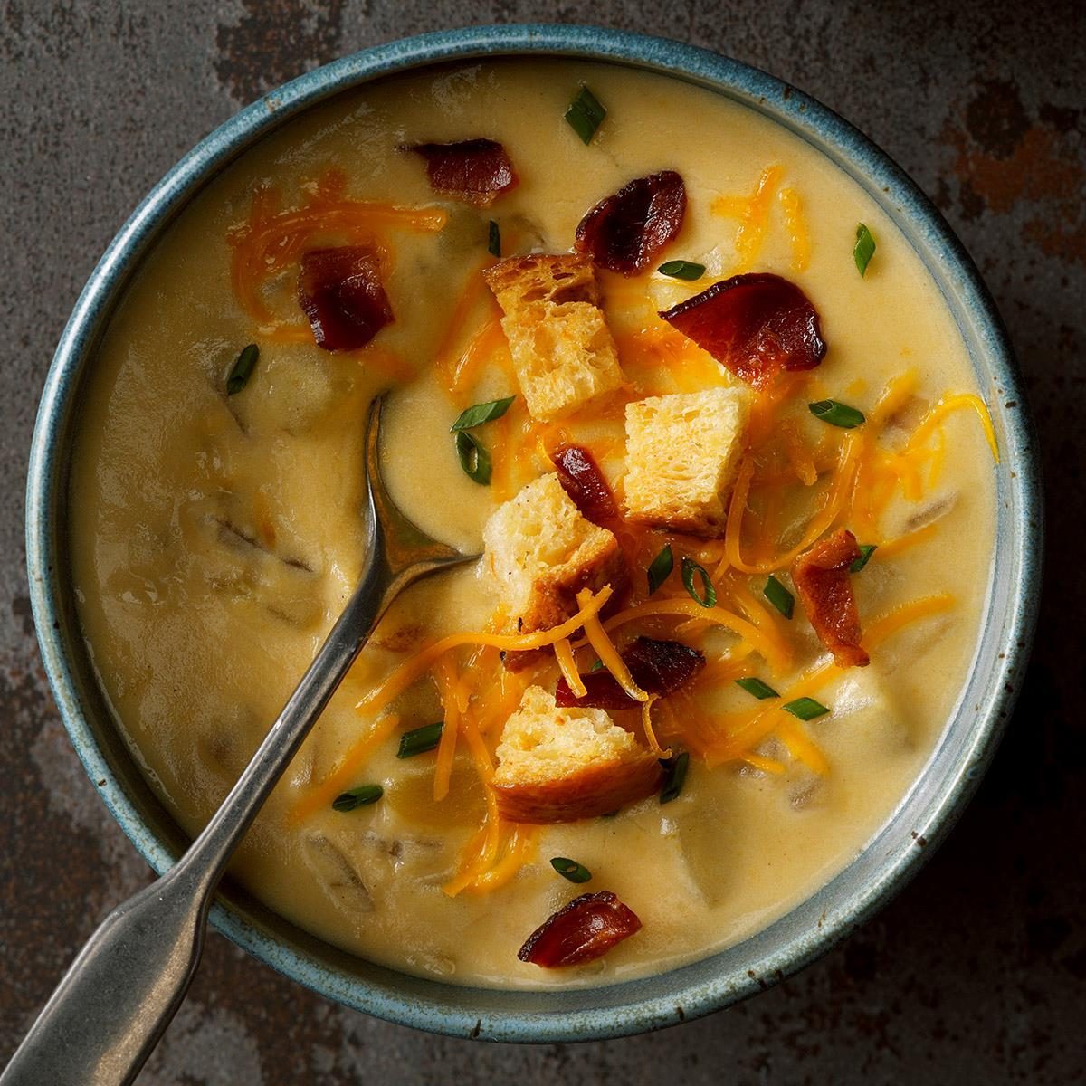 Creamy cheddar cheese soup