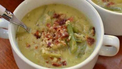 Creamy asparagus potato soup