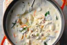 Cream of chicken and gnocchi soup