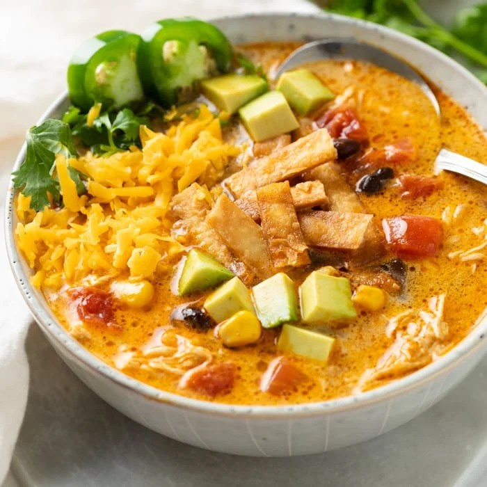 Creamy chicken tortilla soup