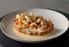 Creamy garlic shrimp toast