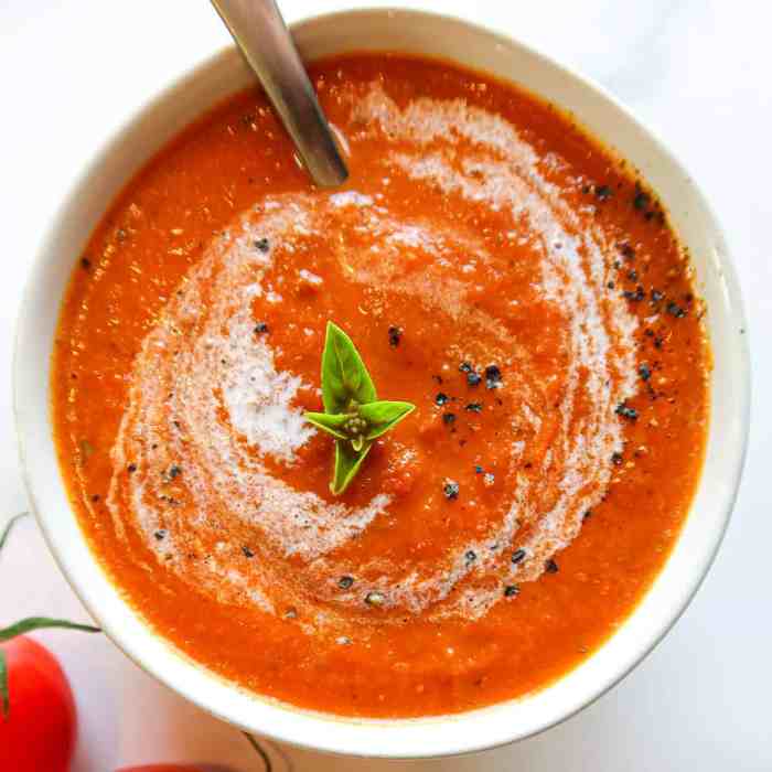 Rich and creamy tomato basil soup