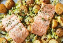 Creamy salmon and leek pasta