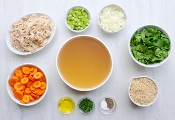 Chicken and brown rice soup