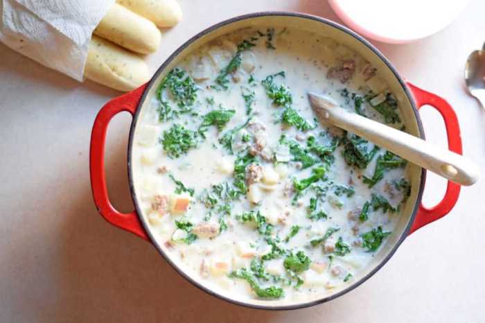 Sausage potato and kale soup