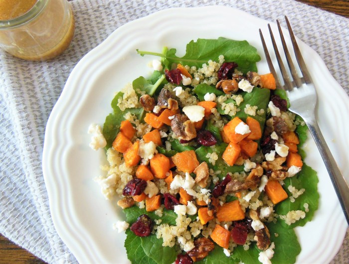 Roasted sweet potato quinoa salad