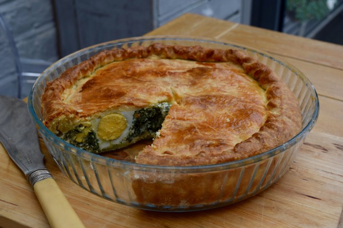 Tart ricotta spinach egg