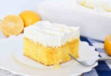 Lemon curd poke cake