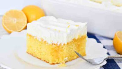 Lemon curd poke cake