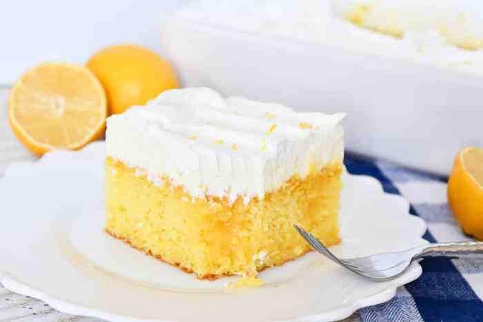 Lemon curd poke cake