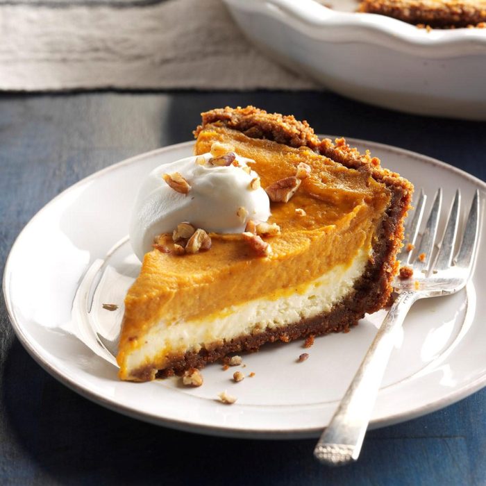 Double layer pumpkin cheesecake