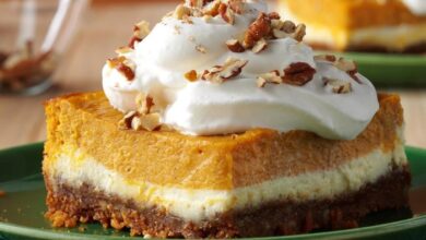 Double layer pumpkin cheesecake