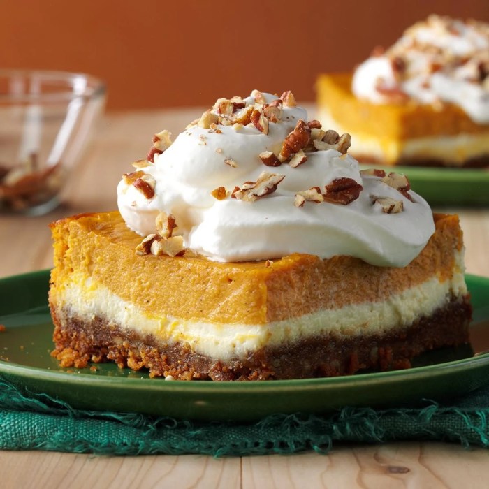 Double layer pumpkin cheesecake