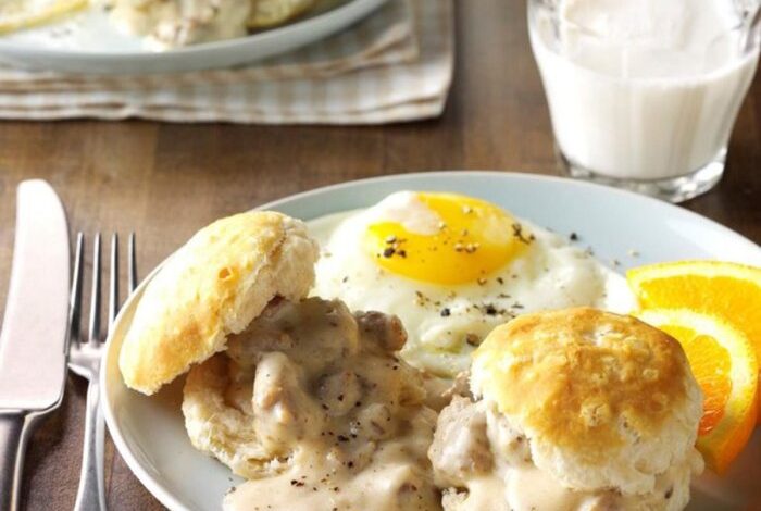 Sausage biscuits and gravy