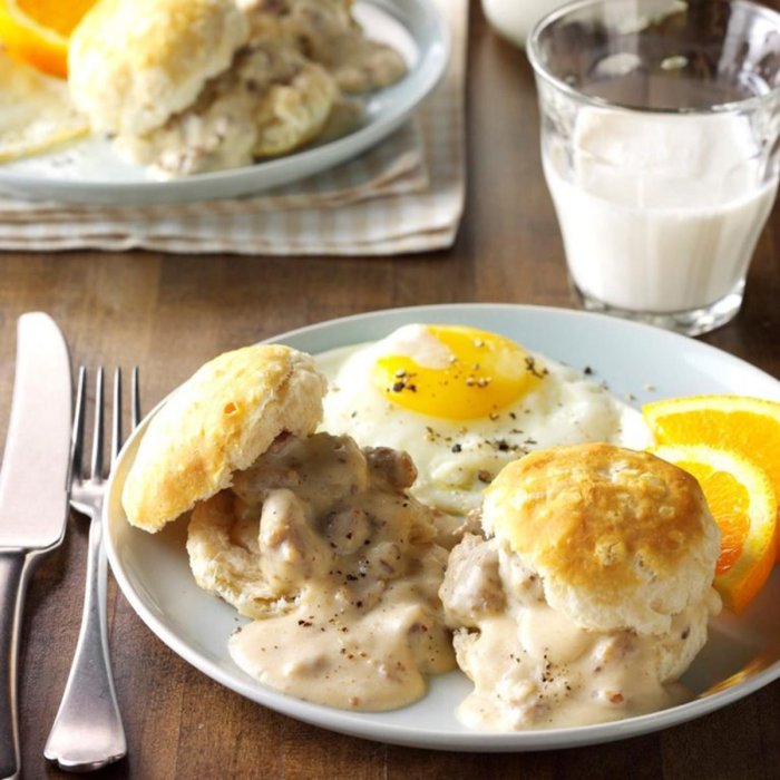 Sausage biscuits and gravy