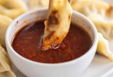 Homemade potsticker sauce with garlic and ginger