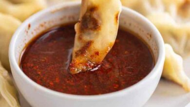 Homemade potsticker sauce with garlic and ginger