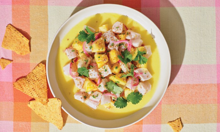 Shrimp and pineapple ceviche