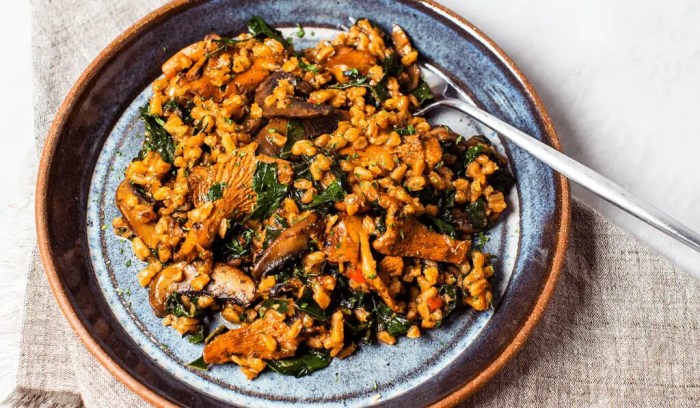 Farro with wild mushrooms