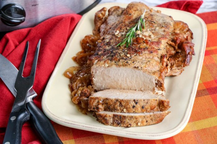 Healthier amazing pork tenderloin in the slow cooker