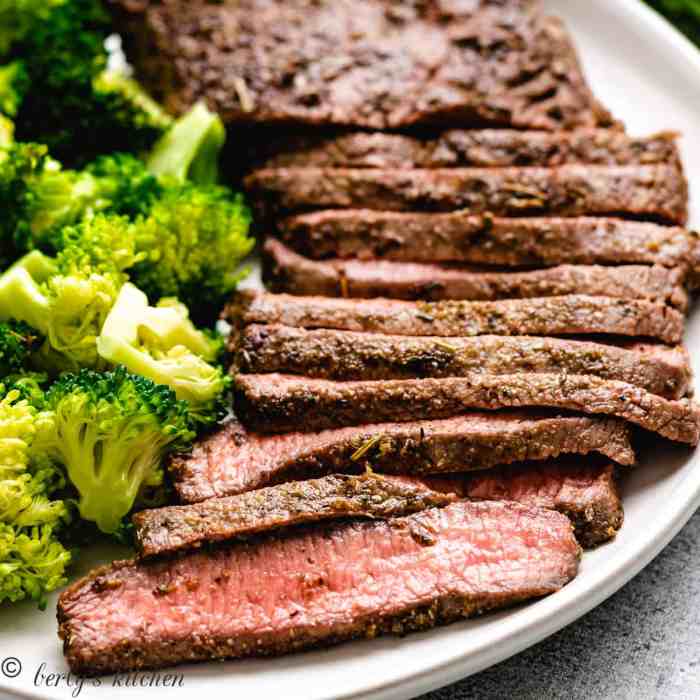 Flat iron steak and spinach salad