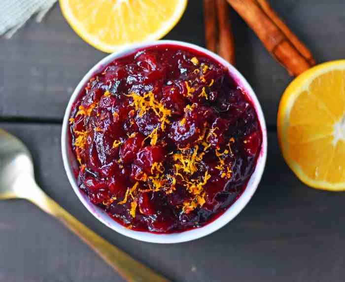 Cranberry sauce with orange juice