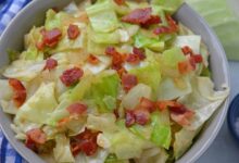 Fried irish cabbage with bacon