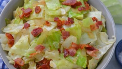 Fried irish cabbage with bacon