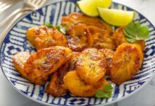 Puerto rican tostones fried plantains