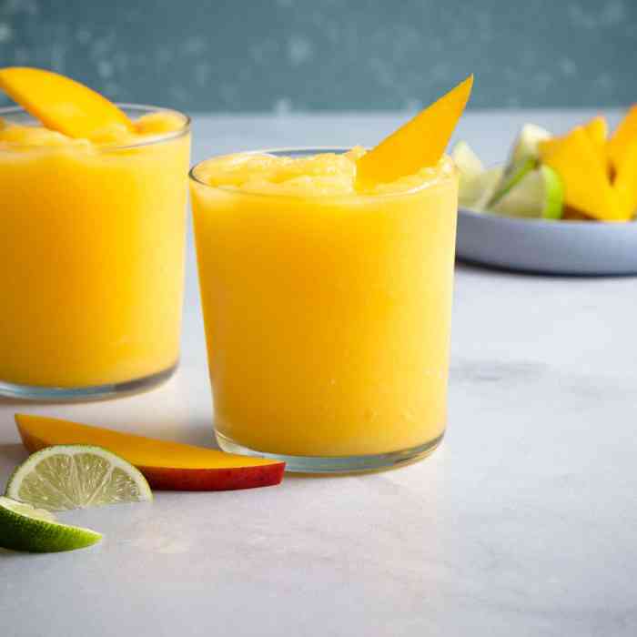 Magnificent frozen mango margaritas