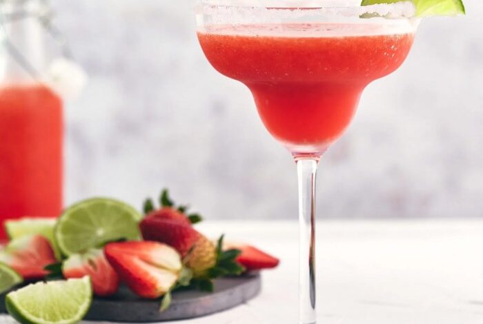 Classic frozen strawberry margarita