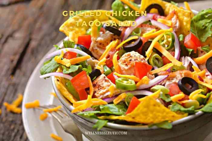 Grilled chicken taco salad