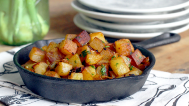 Steves famous garlic home fries