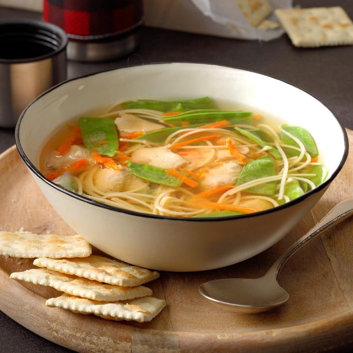 Cold busting ginger chicken noodle soup