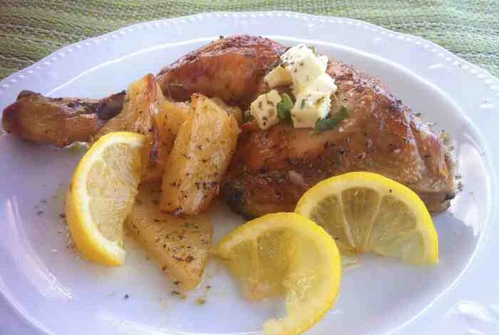 Greek lemon chicken and potatoes