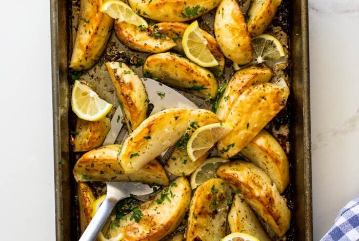 Greek style lemon potatoes