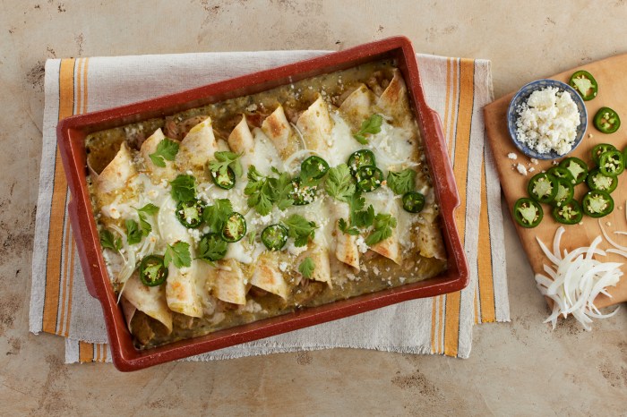 Green chile enchiladas with leftover turkey