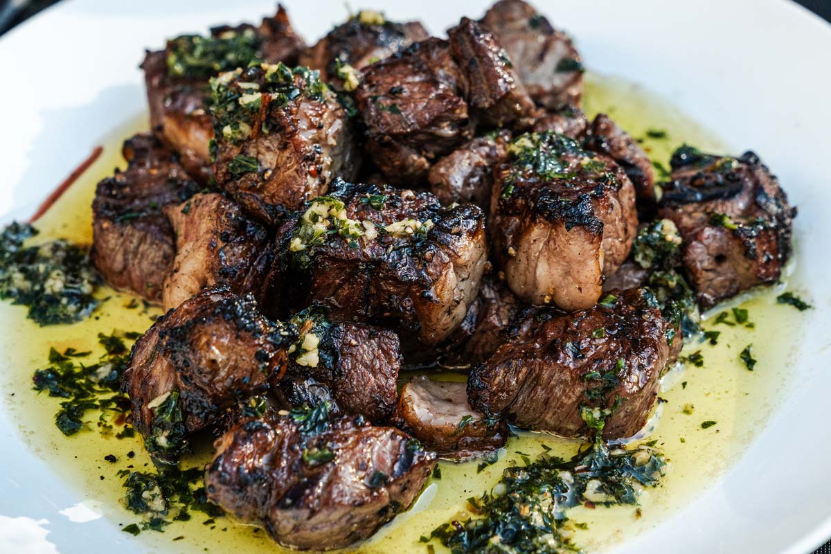 Sweet grilled steak bites