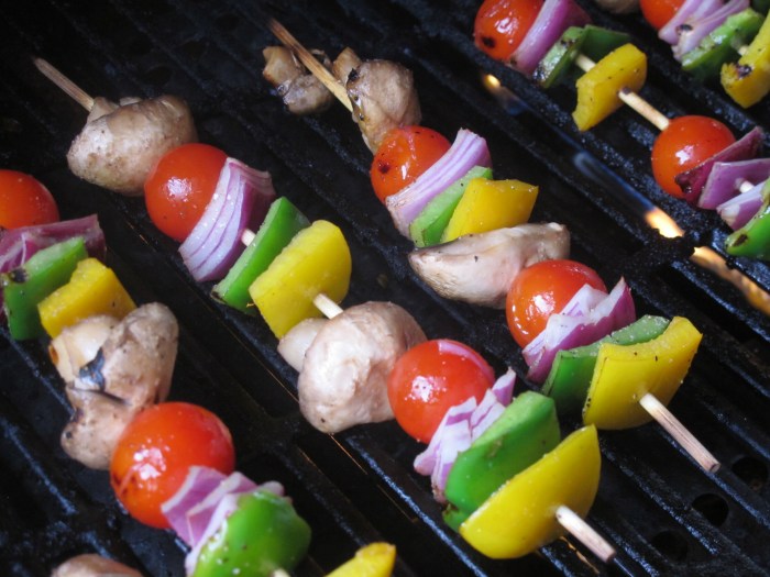 Lemony grilled vegetable kabobs