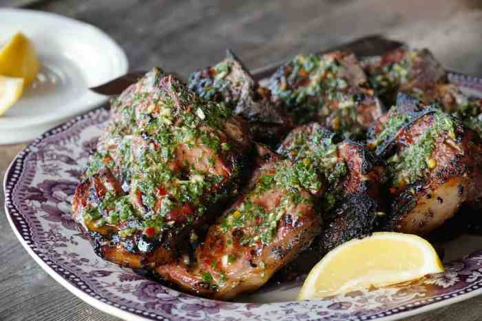 Grilled lamb loin chops