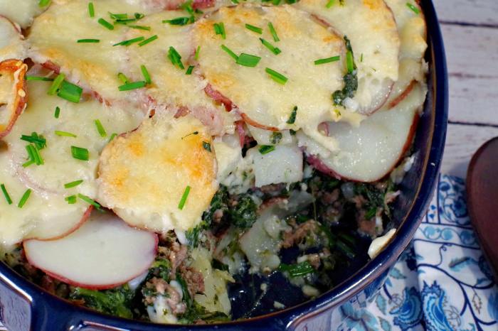 Ground beef spinach casserole