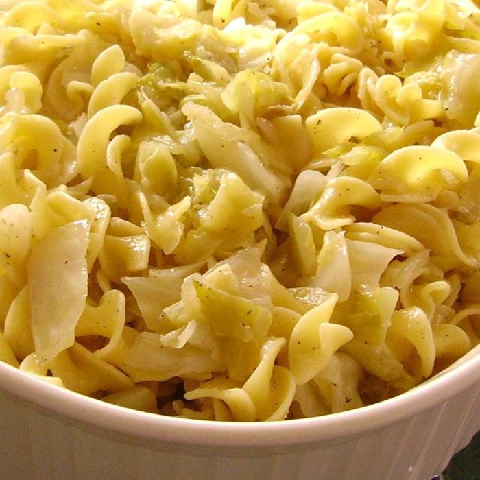 Haluski cabbage and noodles