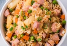 Pineapple fried rice with ham