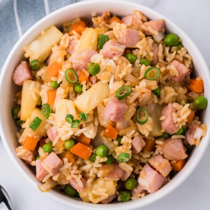 Pineapple fried rice with ham